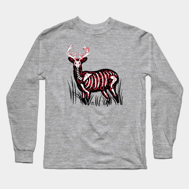 Black Deer Long Sleeve T-Shirt by LoudMouthThreads